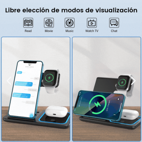 Cargador Inalámbrico 3 En 1