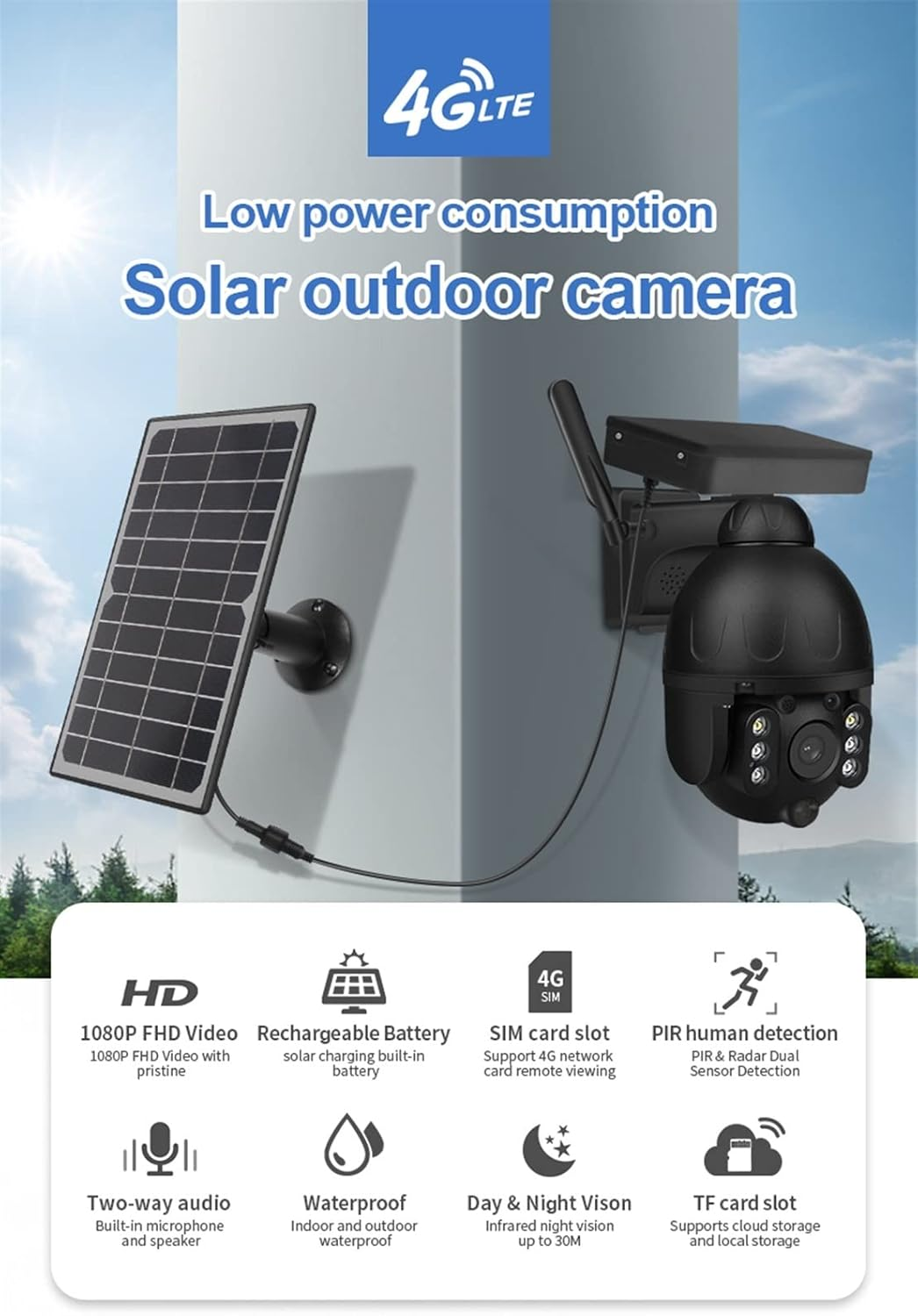 Cámara de Seguridad de Panel Solar