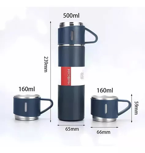 KIT de Botella Térmica de Acero Inoxidable
